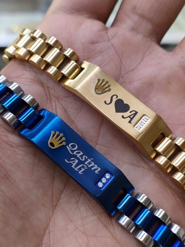 Engraved Rolex Style Bracelet for Men - Image 6