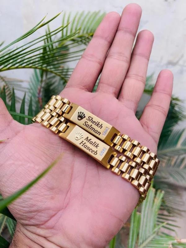 Engraved Rolex Style Bracelet for Men
