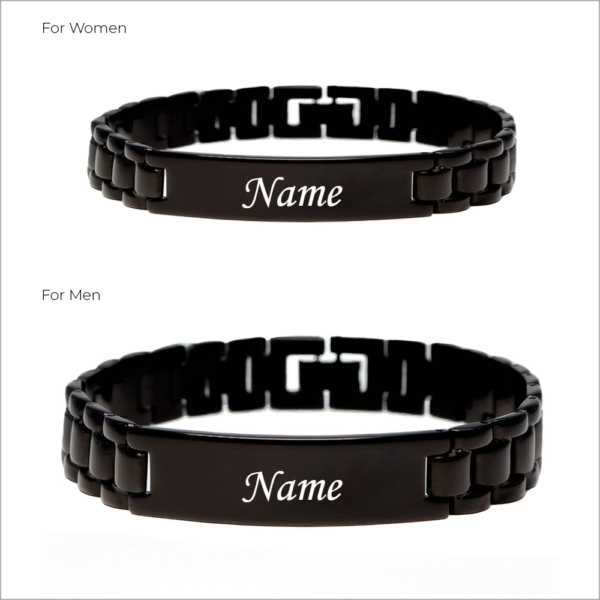 Personalize Couple Name Silver Bracelet - Image 2
