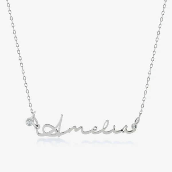 SIGNATURE DIAMOND NAME NECKLACE, CUSTOMIZE NECKLACE